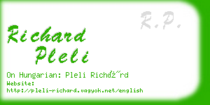 richard pleli business card